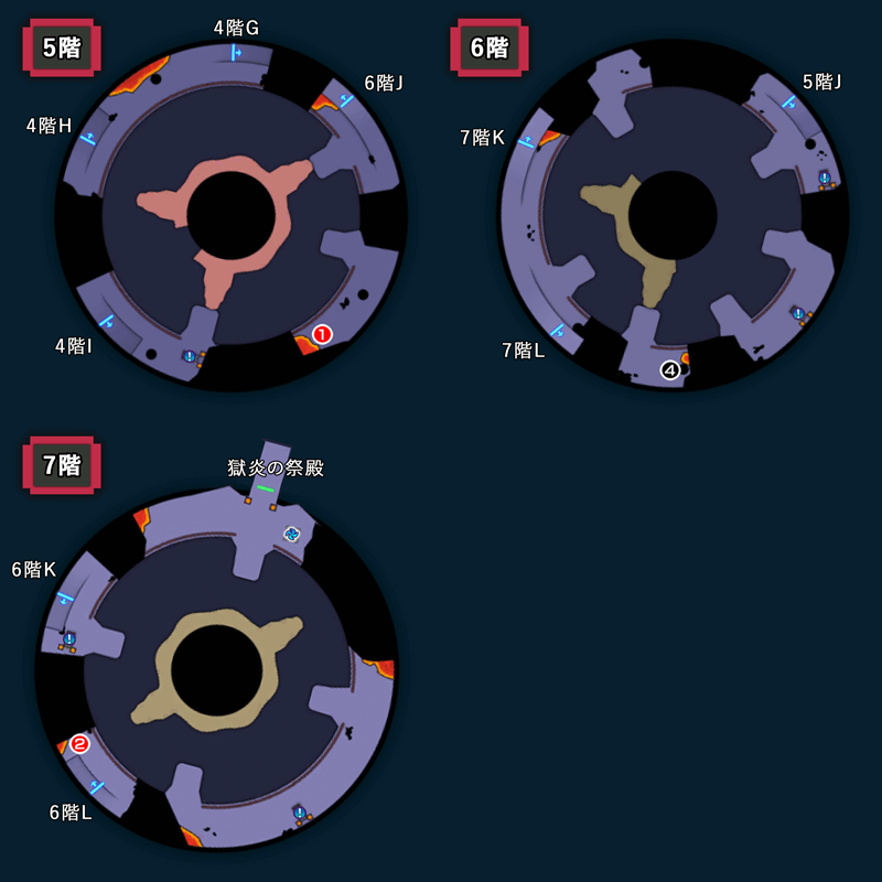 【煉獄峠の魔界】上級/竜の首のマップ