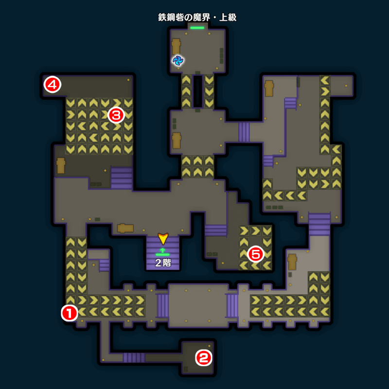 【鉄鋼砦の魔界】上級/ヘルバトラー城のマップ