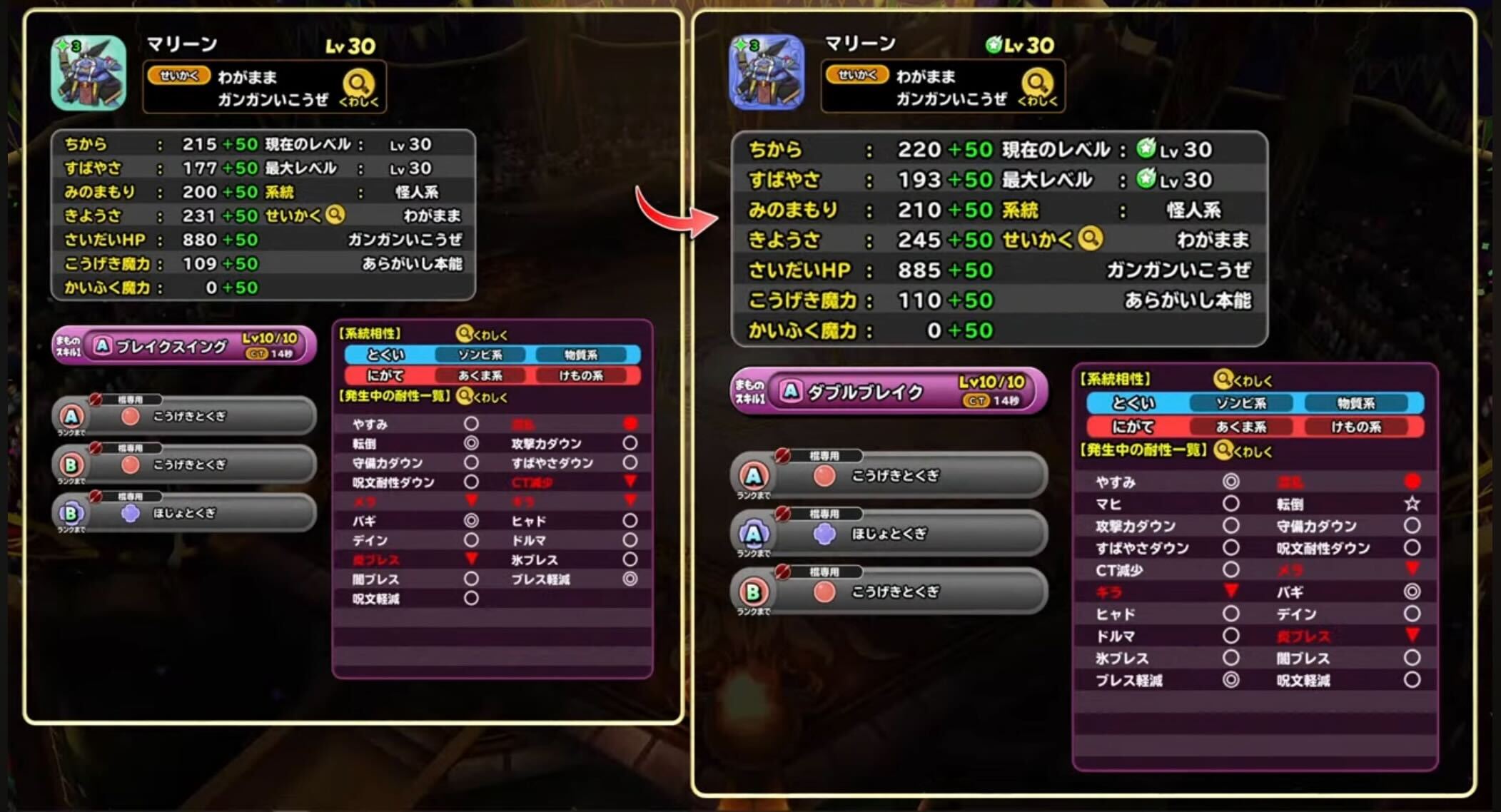 スキルが変化しパワーアップする