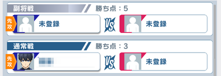 大将戦と副将戦は勝ち点が多い