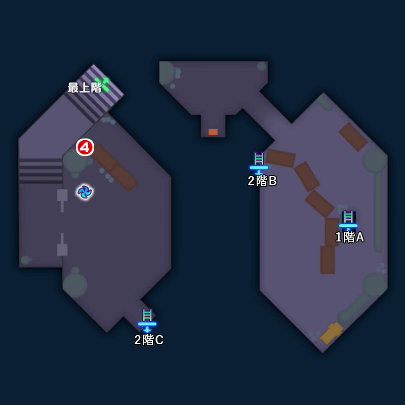 【鉄鋼砦の魔界】初級／大監視塔のマップ