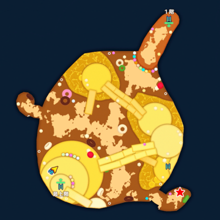 【甘味楼の魔界】初級／パンケーキ山の洞くつの宝箱マップ