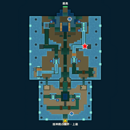【流神殿の魔界】上級／エビルプリーストの隠れ家の宝箱マップ
