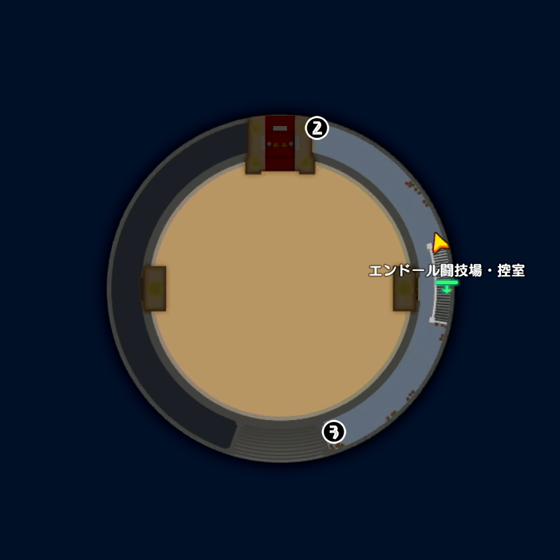 【人間界】エンドール闘技場のマップ