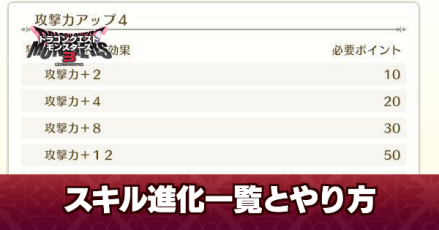 スキル進化一覧とやり方