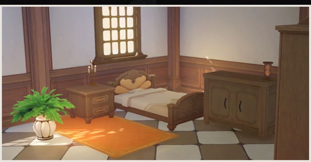 家具が備えられたモンドの寝室