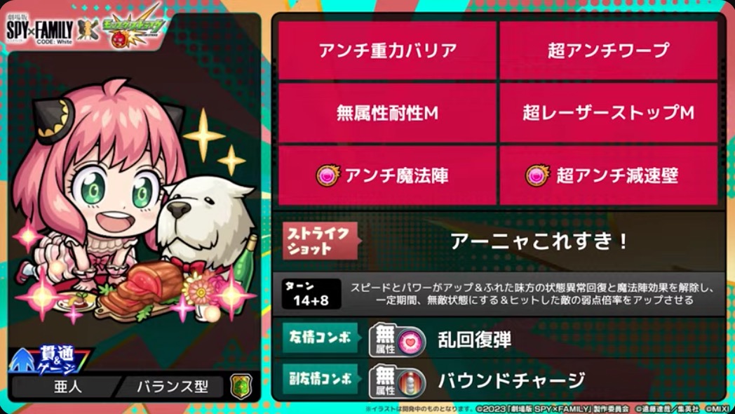 アーニャα ステータス