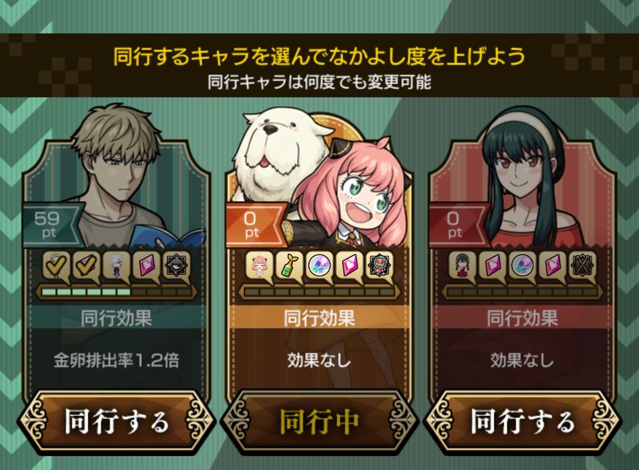 アーニャを同行する