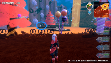 池の中央と左のポイントを確認