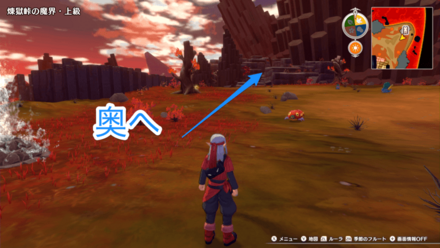 竜の首の向かい側にあたる岩場まで探す