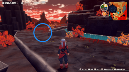 岩場付近のポイントを確認