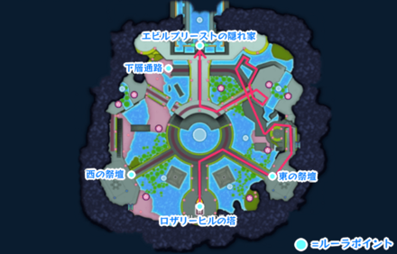 流神殿の魔界上級のマップ