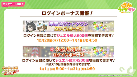 ジュエルが合計4,800個貰えるログボが開催