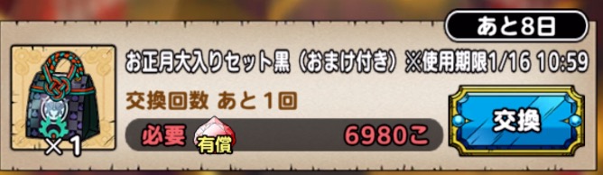 お正月大入りセット黒で入手