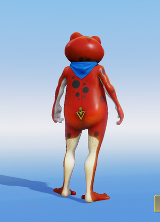 朱色のカエル画像