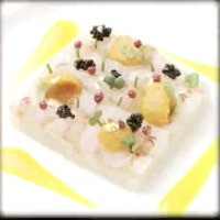 海老と雲丹の前菜、キャビアを添えて画像