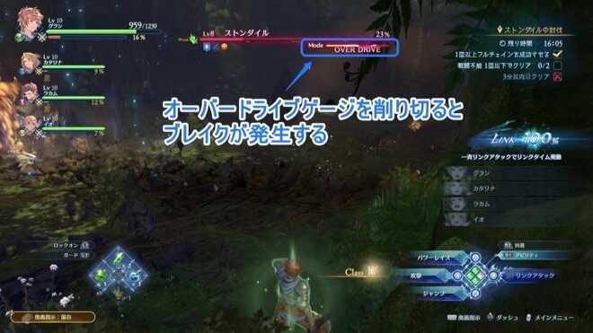 オーバードライブゲージを削りきるとブレイク