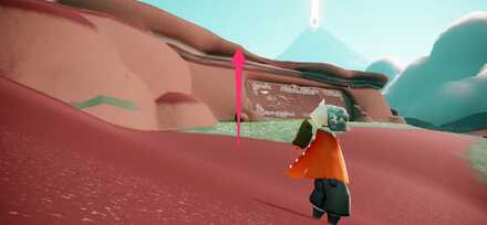 壁画の精の背後にある高台に登る