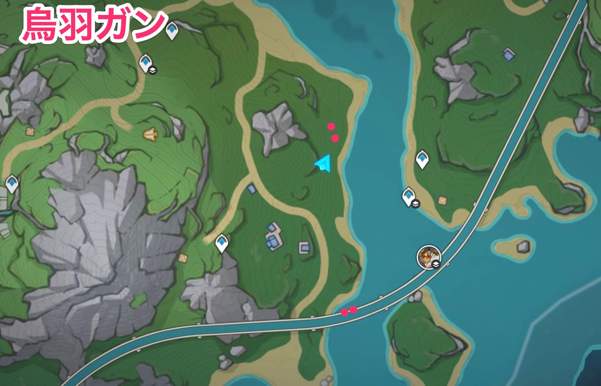 烏羽ガンのマップ画像