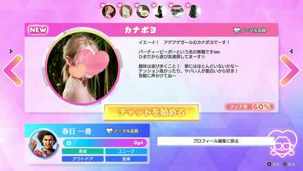 相手のプロフィール