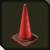 赤い三角コーン画像