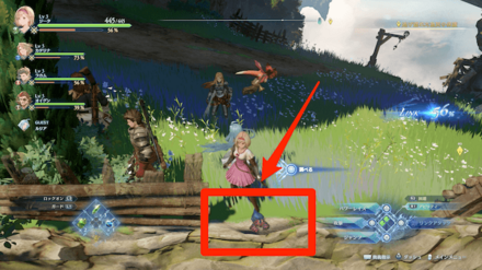 最初の島民を救助した先の洞くつ右崖際