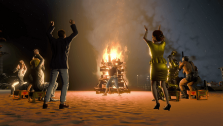 キャンプファイヤーをする