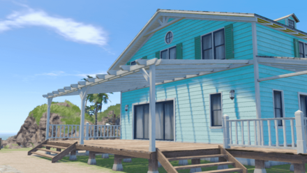 水色×灰色の家