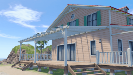 ペールピンク×赤の家