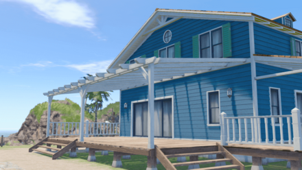 紺色×茶色の家