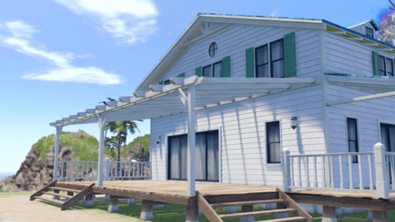 白色×青色の家