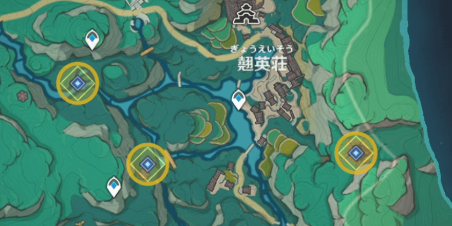 鎮め石の所在地