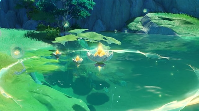 流るる蓮の光景