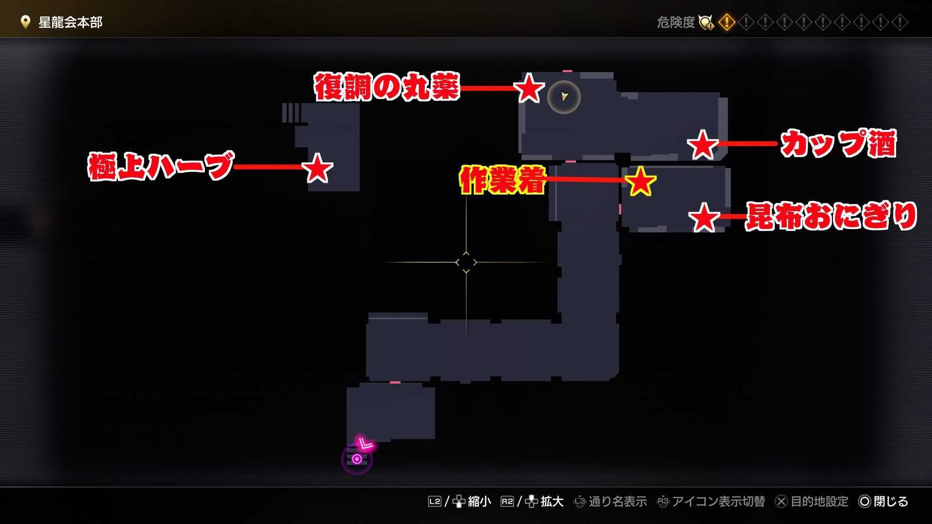 星龍会本部のマップ