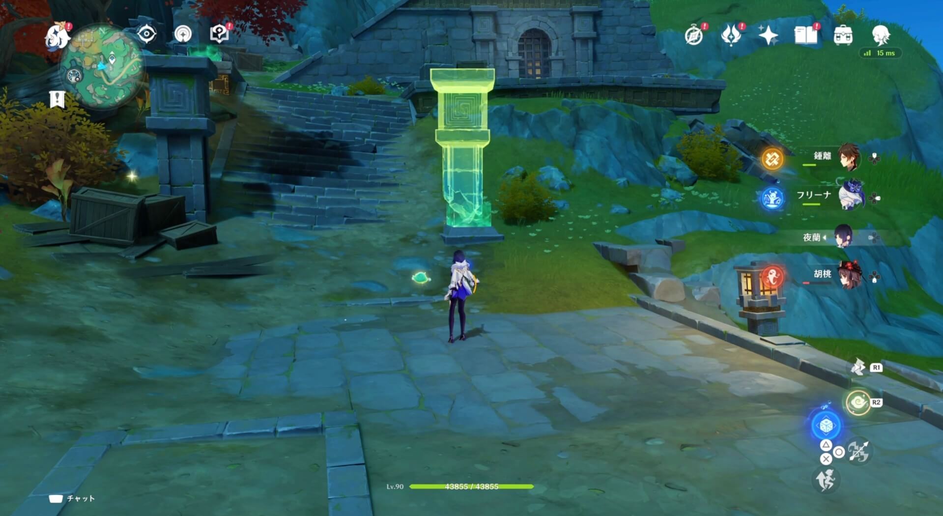 柱の残骸②を階段の上にある台座に置く