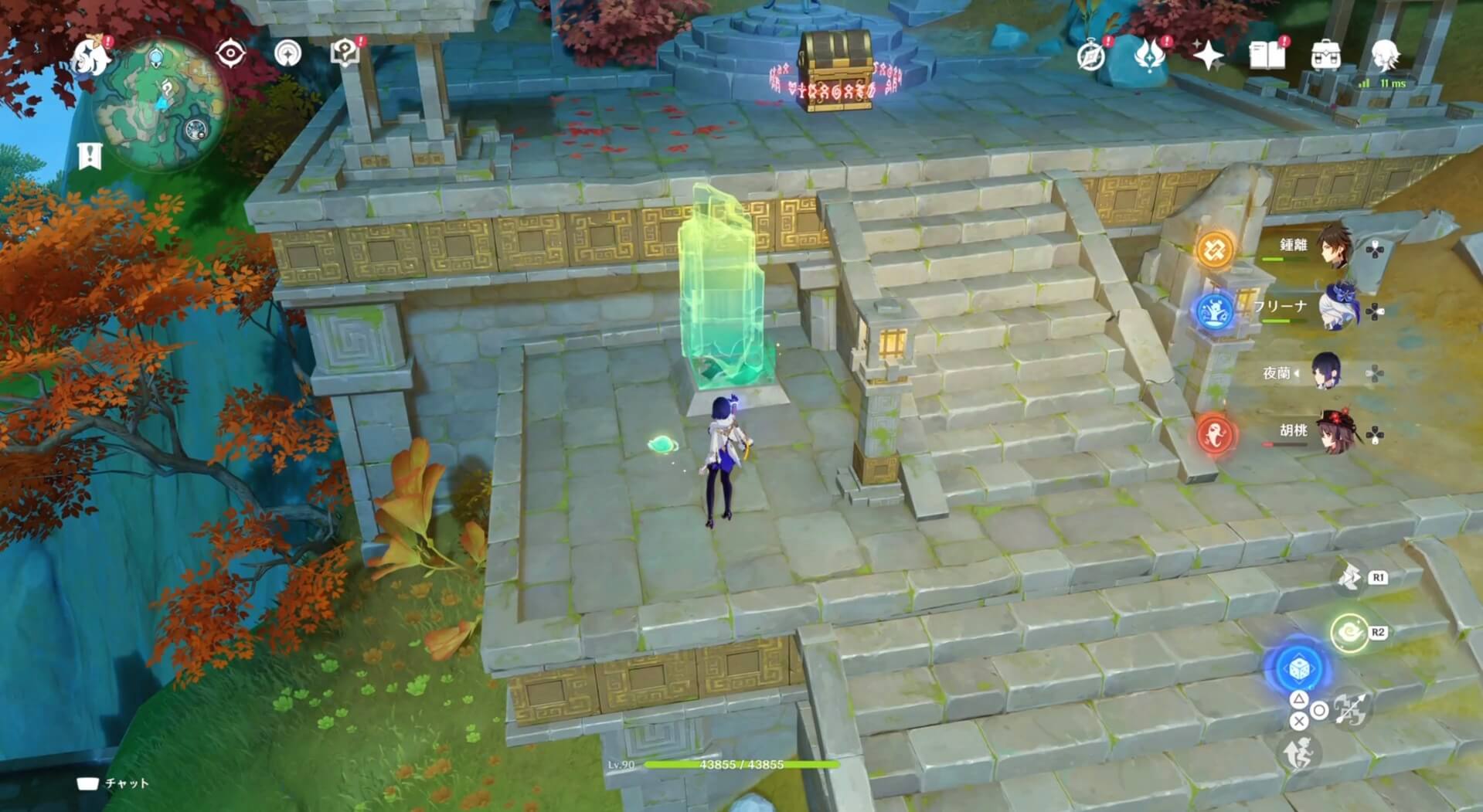 柱の残骸①を階段の台座に置く