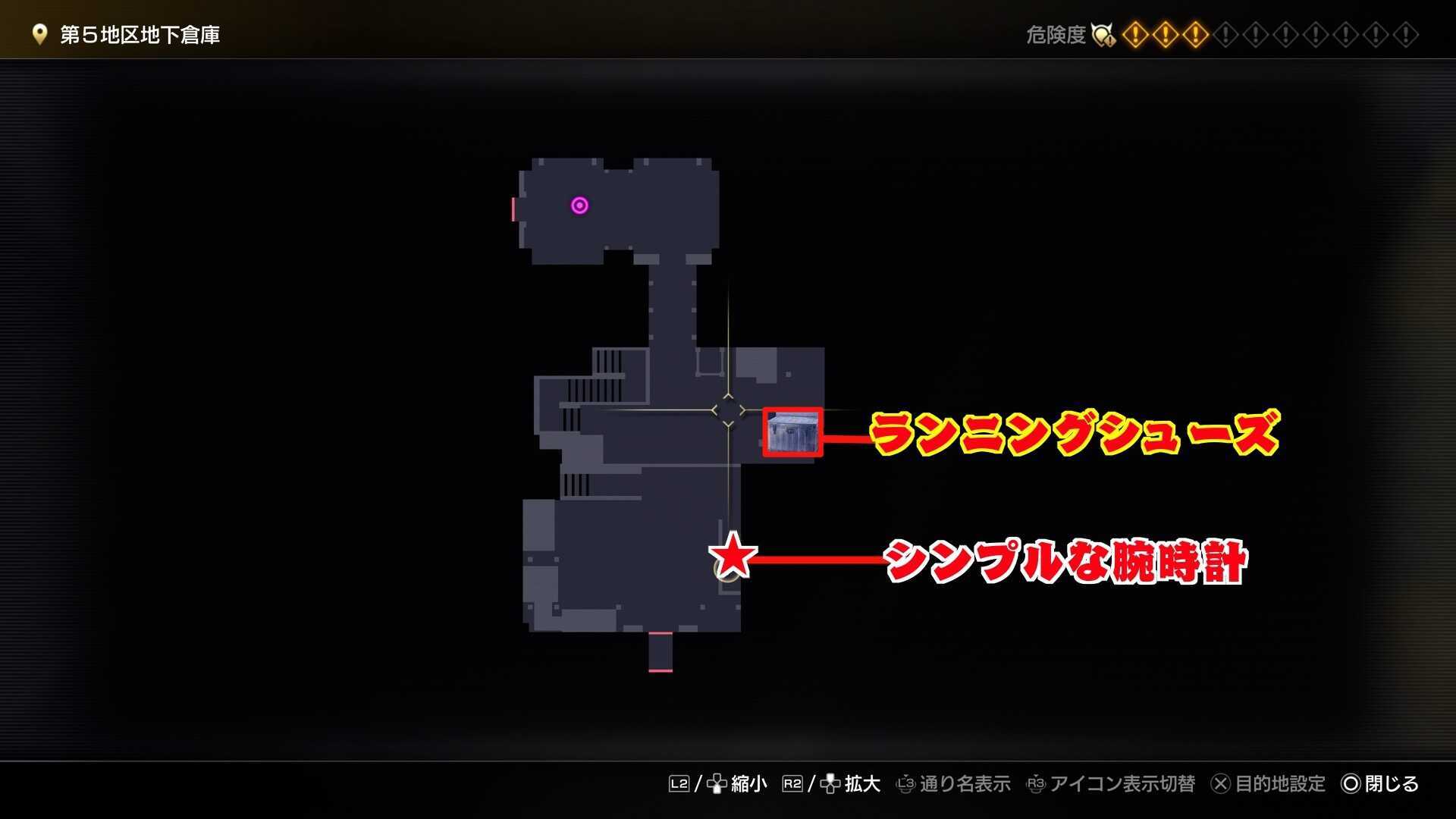 第5地区地下倉庫1のマップ