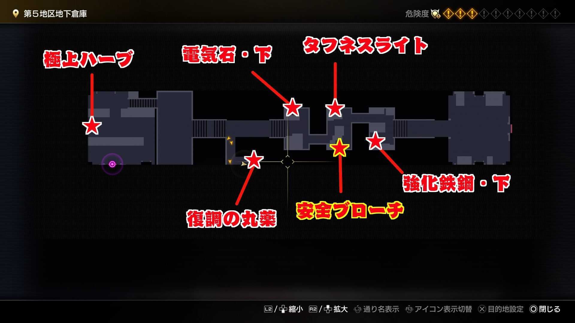 第5地区地下倉庫4のマップ