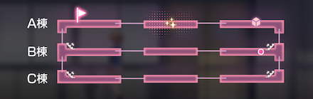 学習棟 3Fでゴール地点まで向かう