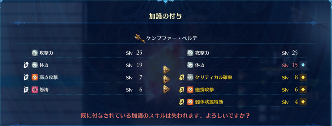 加護は取り外せない