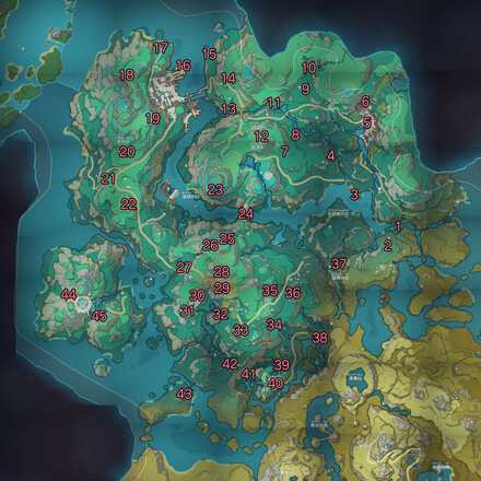 蒼霊の鯉マップ1~45 (地上)