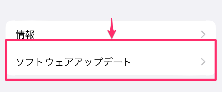 ソフトウェアアップデートを選択