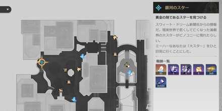 銀河のスターの場所マップ