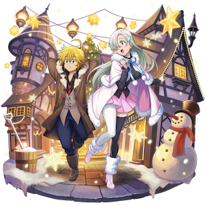 オセロニアの［冬夜］メリオダス＆エリザベスの画像