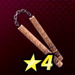 木彫りのヌンチャク画像