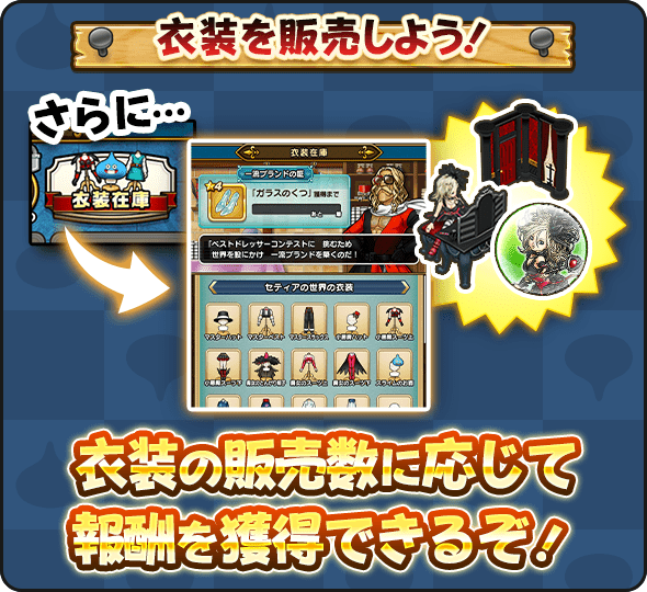 衣装販売数で報酬入手