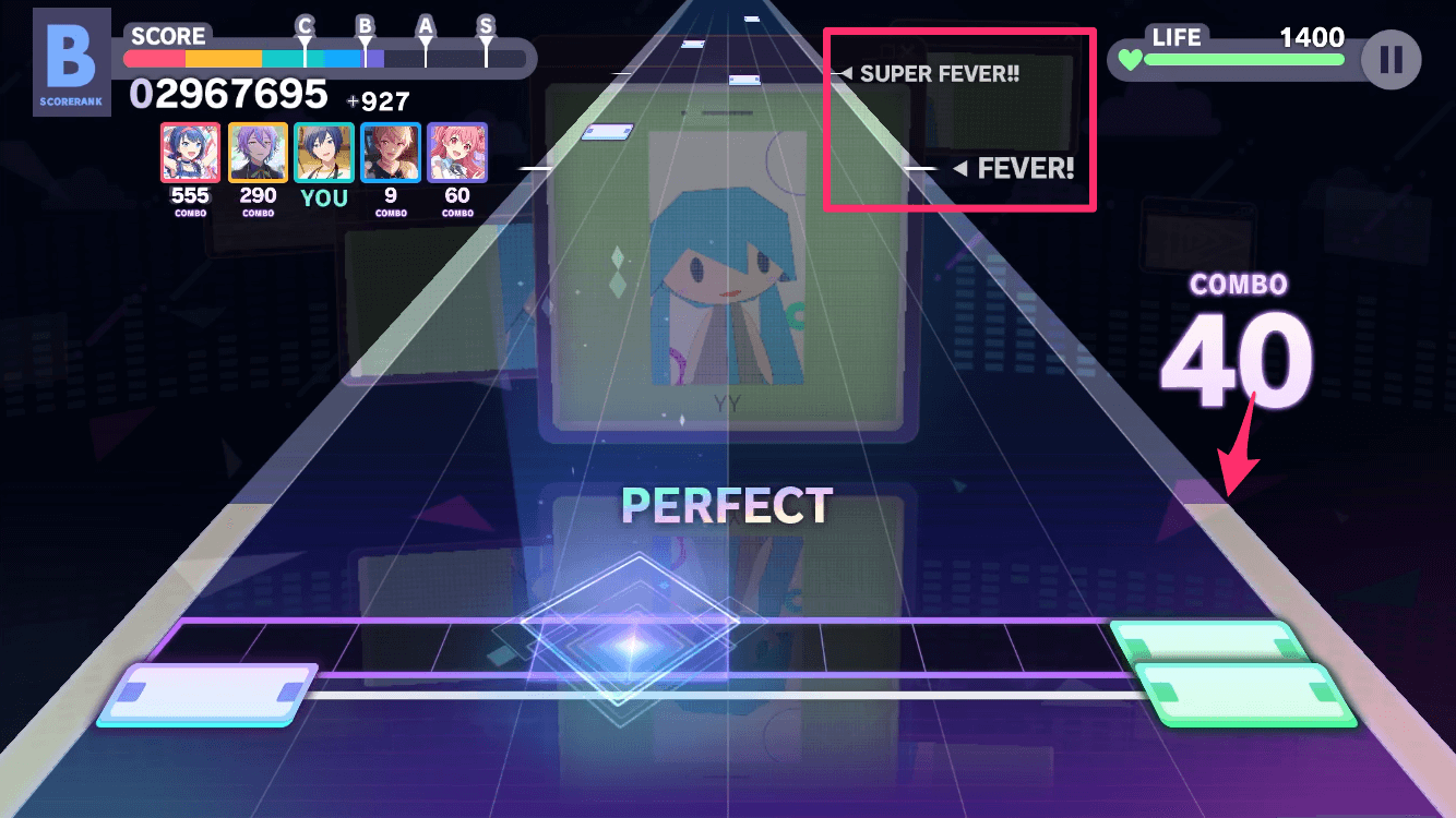 FEVER TIMEの判定画面