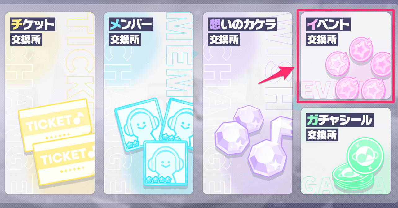 イベント交換所を選択