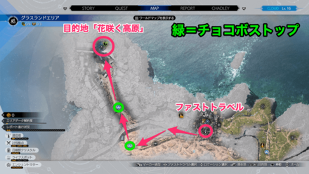 花咲く高原に向かう