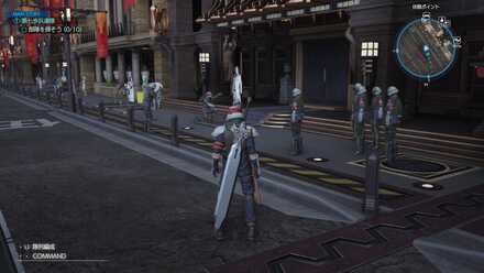 パネル前の兵士